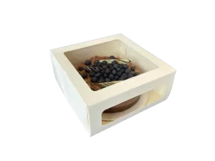 Коробка для торта CWW 22 *22 *10 см с окном белая